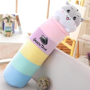 Long Colorful Cute Cat Plush Stuffed Sleeping Bed Pillow