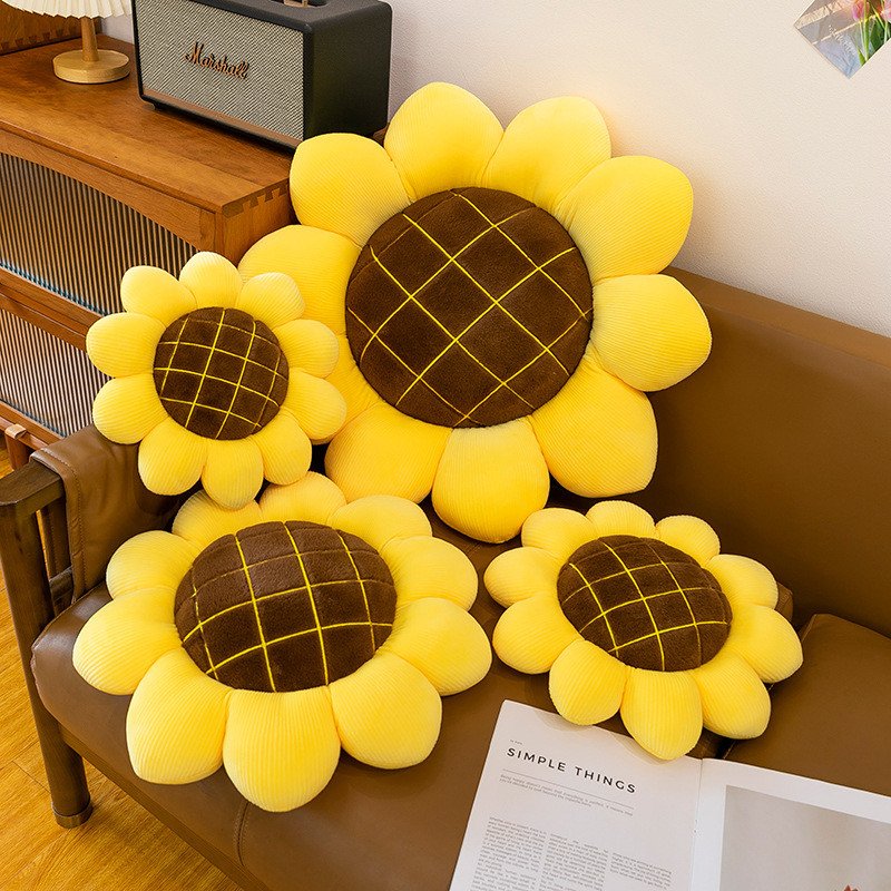 sunflower plush cushion, sofa cushion, chair cushion, throw pillow, flower car pillow