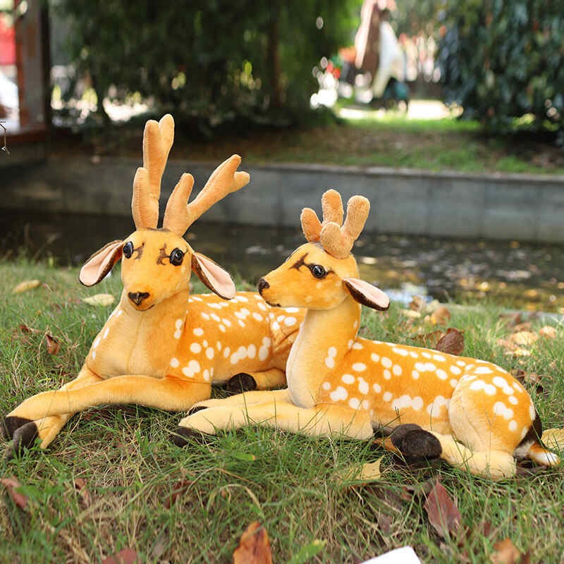 Realistic Sika Deer Plush Toys Interactive home Decor for Gift Kids