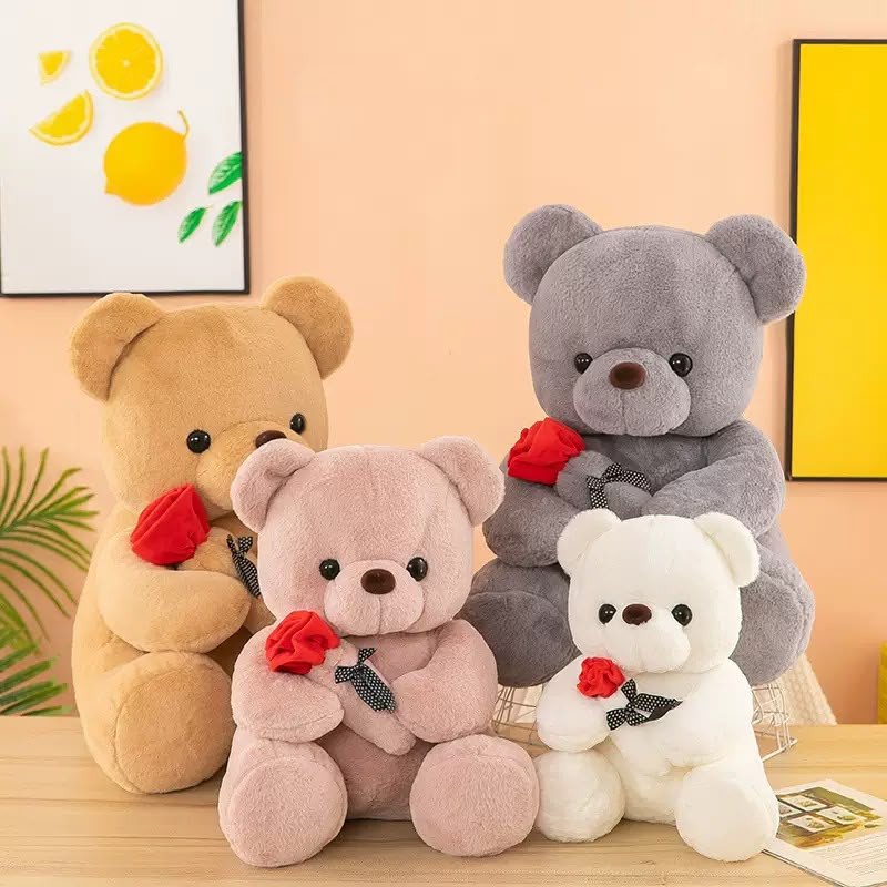 Rose teddy bear animal plush toys for girls teddy bear dolls