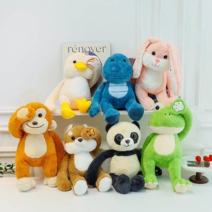 Cover Eyes with Magnet in Hands Lazy Monkey Rabbit Duck Frog Panda Dinosaur Dog Plush Toy Stuffed Animal Kids Soft Toys