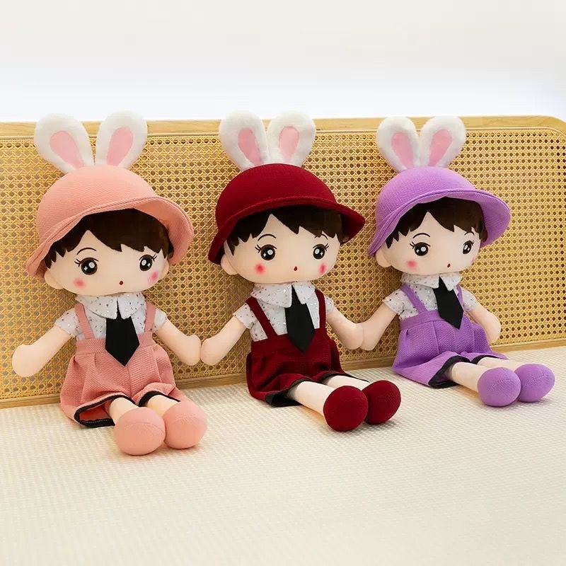 Adorable Boy plush toys in dresses and hats, perfect as a gift