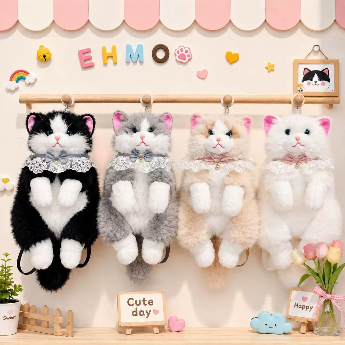 Ragdoll Cat Backpack Doll Cat Doll Plush Soothing Doll Girls Birthday Gift