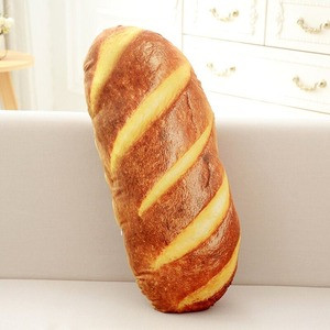 Long Bread Side Sleeping Pillow 3D Printing Butter Bread Plush Breakfast Pillows