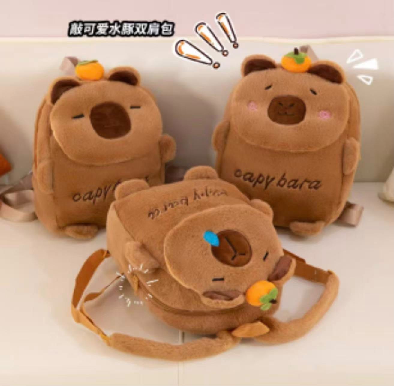 Capybara Plush Toy Backpack, Cute Cartoon Capybara Backpack