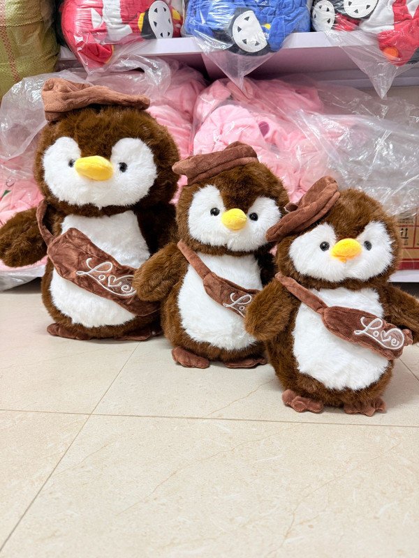 Maillard penguin plush toy, fashionable retro penguin doll
