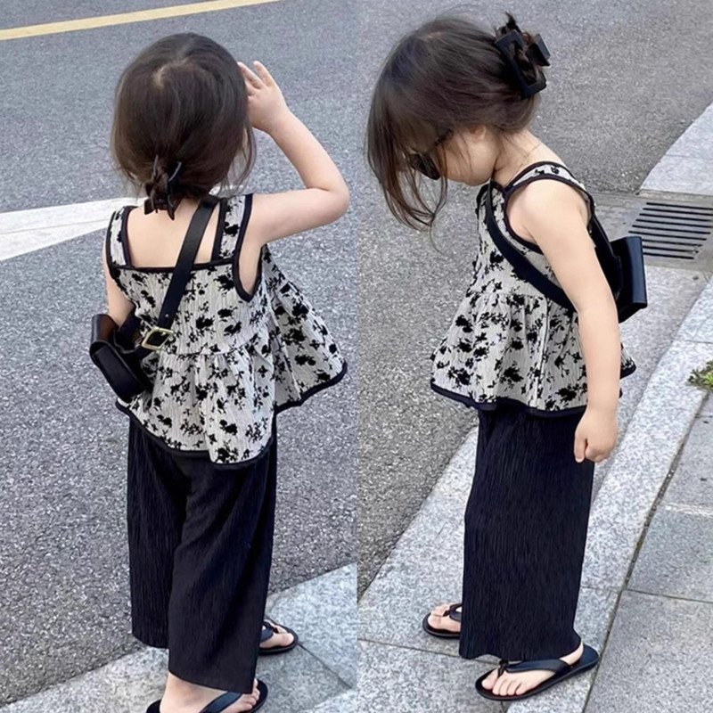 Girls New Style Two-Piece Summer Children's Chinese Style Set