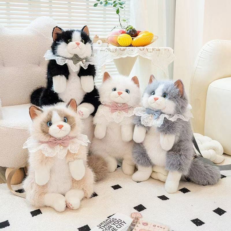 Ragdoll Cat Backpack Doll Cat Doll Plush Soothing Doll Girls Birthday Gift