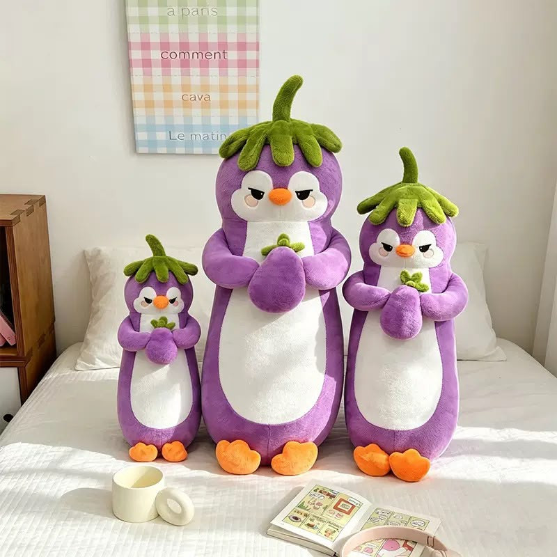 Eggplant Penguin Plush Toy Pillow, Cute Doll, Children's Birthday Gift